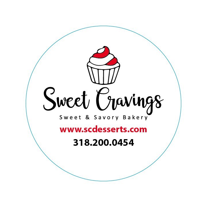 Sweet Cravings bakery decal with website and phone number