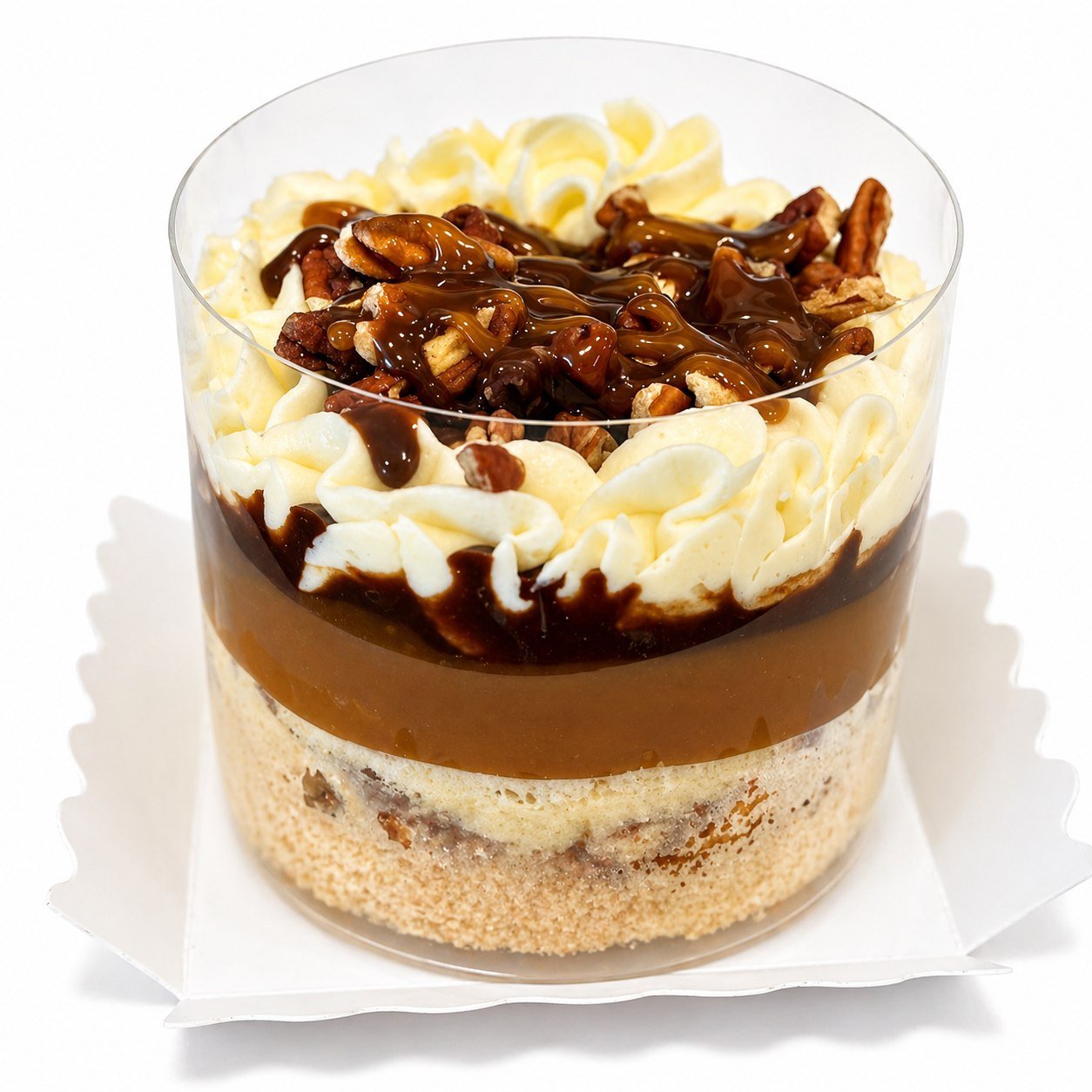 Turtle cheesecake with caramel, chocolate, and pecans